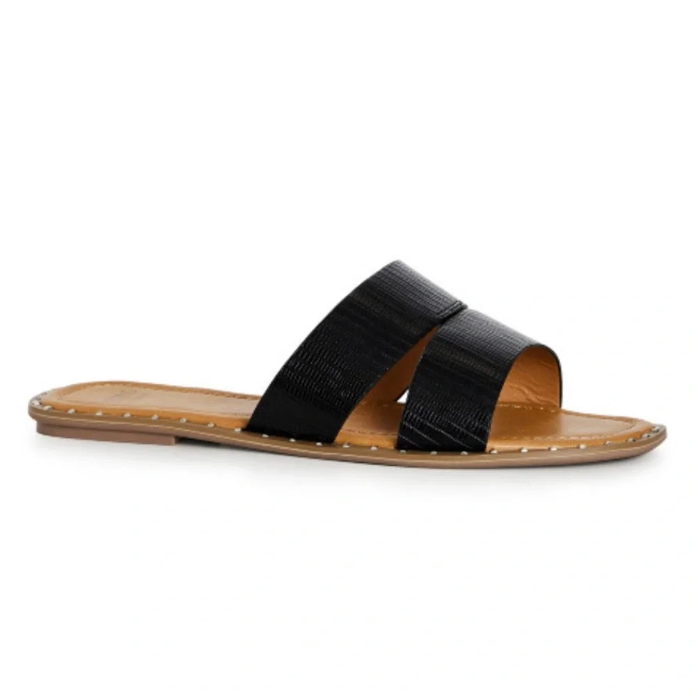 WIDE FIT Riley Embossed Sandal - black - Picture 2 of 4